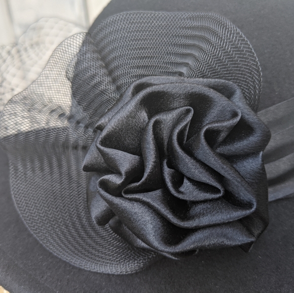 Wool hat veil & flower - vintage one of a kind - Picture 12 of 14